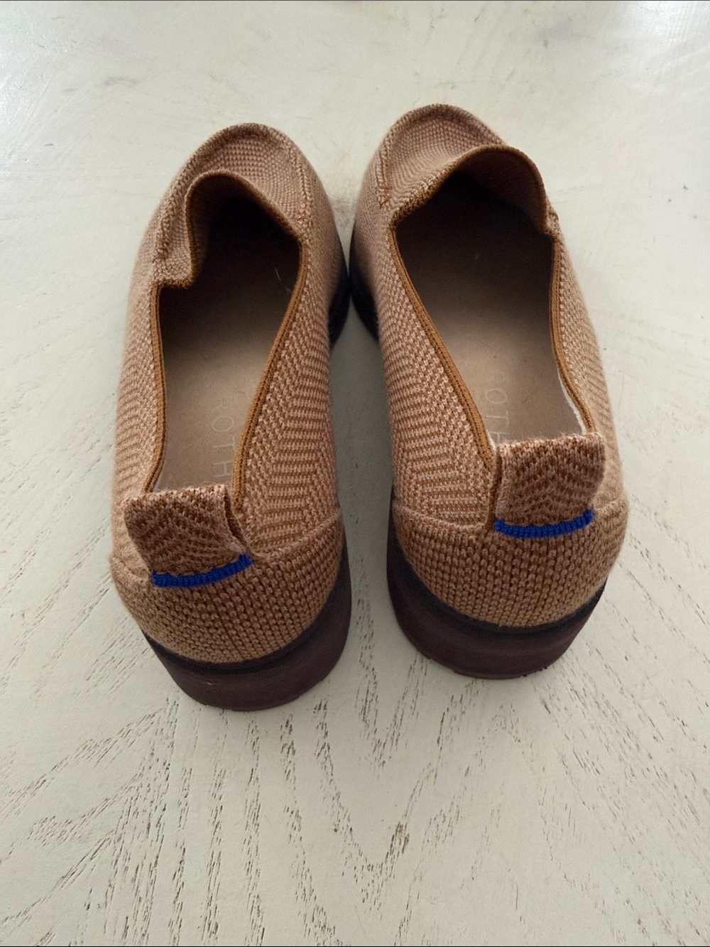 Rothy’s Lug Loafers Teak Herringbone Merino Wool Slip On Sz 8.5 NWOT - Picture 4 of 8